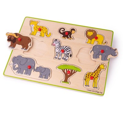 Bigjigs Toys Układanka safari z uchwytami