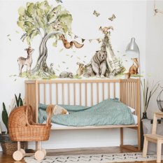 Wall sticker Woodland - Magical forest with cheerful animals