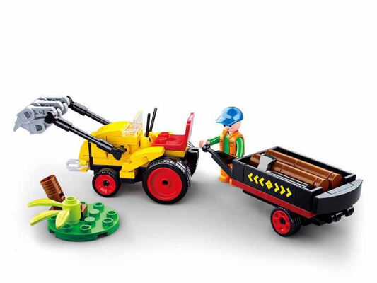 Sluban Town Farma M38-B0777 Tractor con remolque