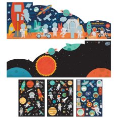 Petit Collage Naklejki wielokrotnego użytku ze sceną Eksploracja kosmosu