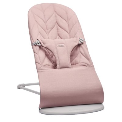 BABYBJÖRN Lounger Bliss Dusty pink Petal Woven, hellgraue Konstruktion