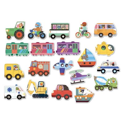 Vilac Drewniane magnesy transport 20 szt.