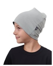 Detská bavlnená čiapka, obojstranná, čierna + olivová