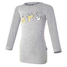 Tričko šmyk obrázok DR Outlast® - sivý melír-medvede LA/pruh