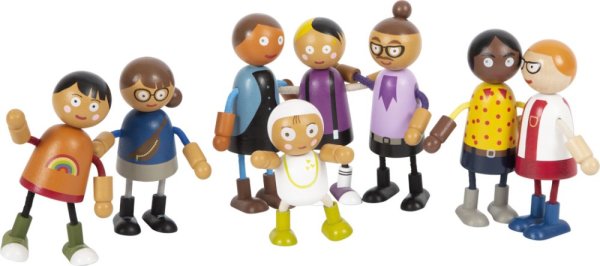 small foot Elastyczne lalki rodzina z dzieckiem