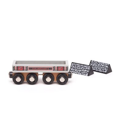 Bigjigs Rail Langer Kohlenwagen + 2 Schienen