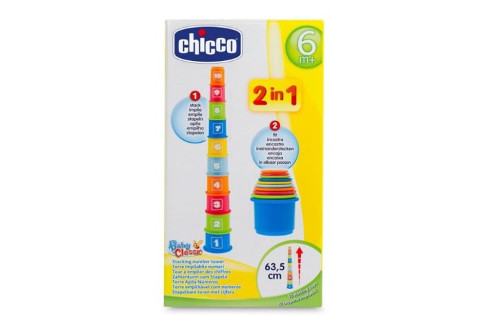 CHICCO Stapelbara koppar med nummer 9m+