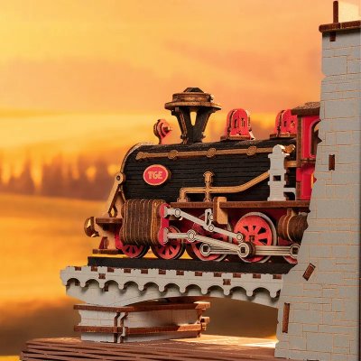RoboTime 3D fa puzzle Könyvtámasz Történelmi gőzmozdony