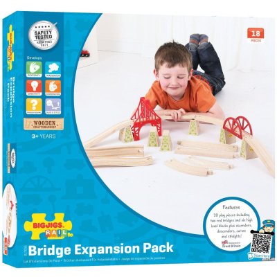 Bigjigs Rail Drewniane tory kolejowe zestaw most 18 elementów