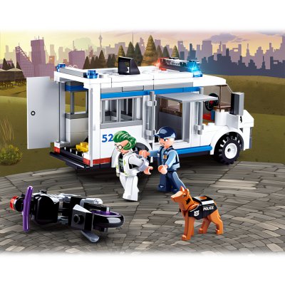 Sluban Police M38-B0652 Fourgon pénitentiaire et voleur en fuite