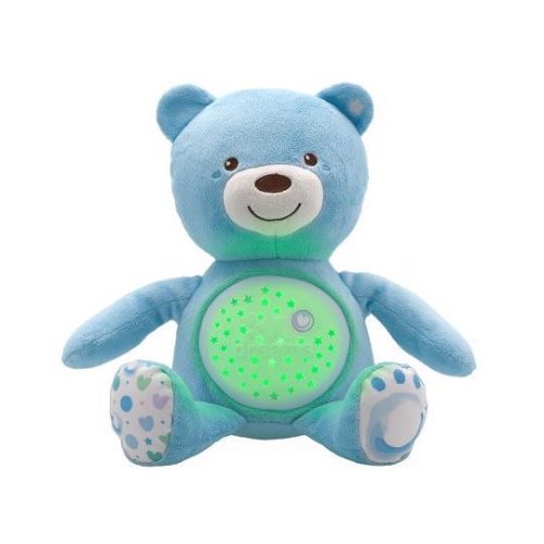 CHICCO Alvó maci kivetítővel és zenével Baby Bear First Dreams kék 0m+