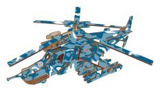 Woodcraft Drewniane puzzle 3D Helikopter bojowy Black shark