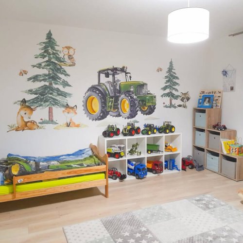 Barnväggklistermärken för pojkar - Traktor N.2 - 94x140cm