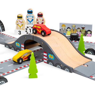 Bigjigs Rail Drewniany tor wyścigowy dzień wyścigów