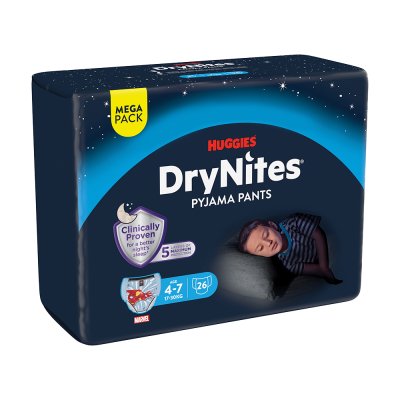 HUGGIES® Windelhosen DryNites MEGA 17-30 kg Boy, 26 St., M