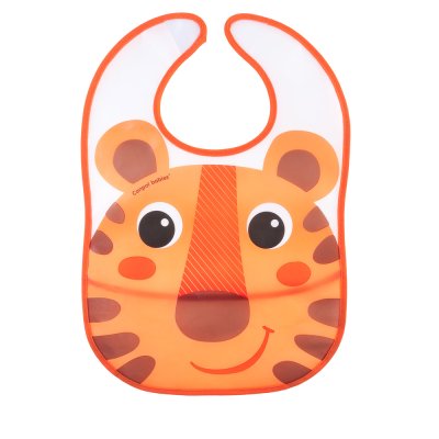 Babador CANPOL BABIES com bolso HELLO LITTLE laranja