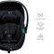 KINDERKRAFT Silla de coche Mink Pro 2 i-size (0-13 kg) y base Mink FX 2 Black