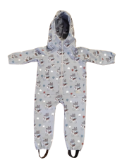 Monkey Mum® Softshell jumpsuit with membrane - Wolves on a bike - size 98/104, 110/116