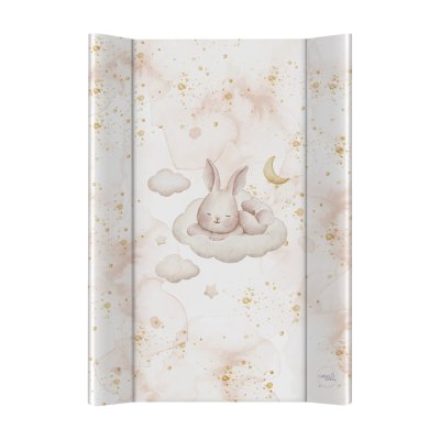 CEBA Changing pad 2-sided with fixed board (50x70) Ultra Light Sleepy Bunny