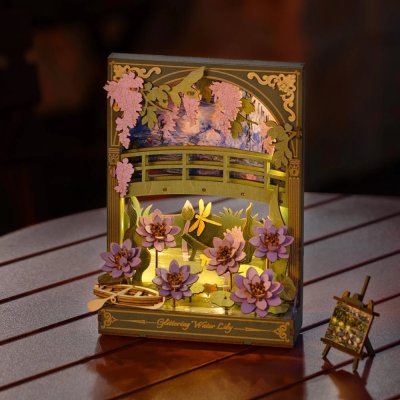 RoboTime Puzzle 3D de madera Lirios brillantes