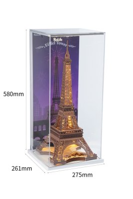 RoboTime Drewniane puzzle 3D Nocna Wieża Eiffla świecąca