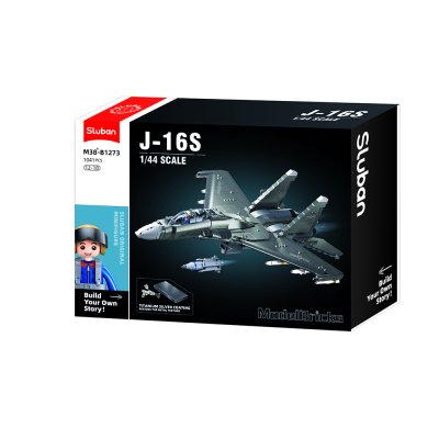 Sluban Model Bricks M38-B1273 J-16 Jachtvliegtuig 1:44