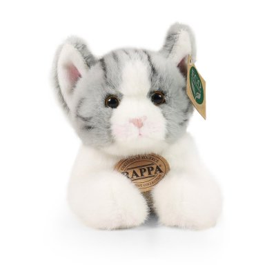 Rappa Gato de peluche tumbado gris 20 cm ECO-FRIENDLY
