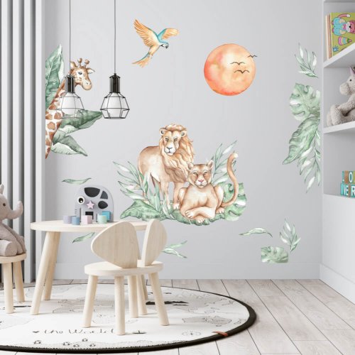 Kindermuurstickers - Safari dieren in het wild