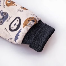 Camisola de encaixe com IMPRESSÃO, com fecho Outlast® - animais coloridos latte