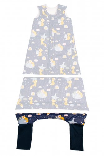 Monkey Mum® Adjustable Winter Sleeping Bag 0 - 4 years - Extra Second Zip-Off Legs - Fox's Dreams