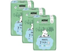 MUUMI Baby Pants 7 XL 16-26 kg (102 pz), confezione mensile di eco-pannolini