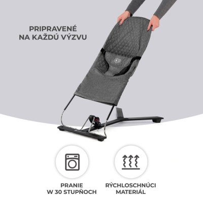 KINDERKRAFT Cadeira de balanço Mimi Cinza, até 9 kg