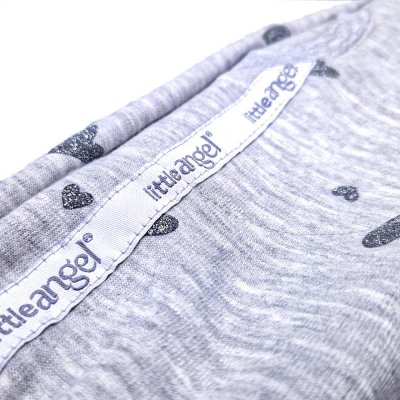 Obleka s kapuco - siva melanža srce bleščice