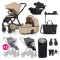 PETITE&MARS SET Kočárek 4v1 ICON Mocha Beige XXL AIR + CBX By CYBEX Aton B2 i-Size