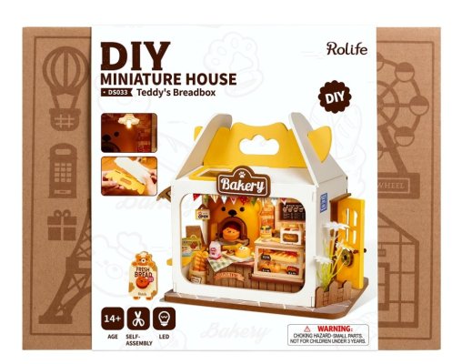 Puzzle 3D en bois RoboTime Miniature de maison Pâtisserie des oursons