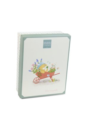 Doudou Zestaw prezentowy Pluszowa krówka Aneth z uchwytem na smoczek 19 cm