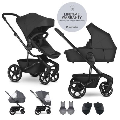 EASYWALKER Set XL Kombikinderwagen Harvey NXT mit Zubehör Eclipse Black