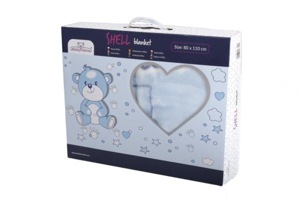 BABYMATEX Kocyk Shell niebieski 80x100 cm