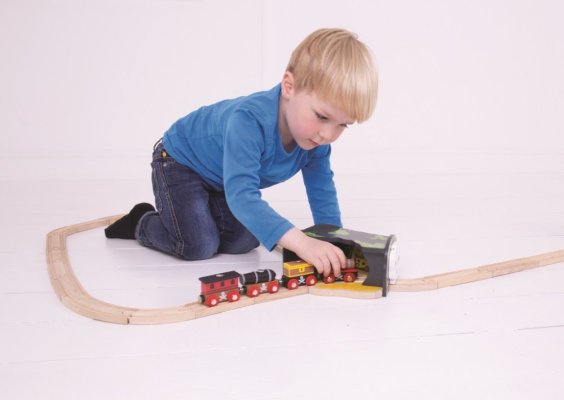 Bigjigs Rail Tunel z rozjazdem jaskinia czaszka