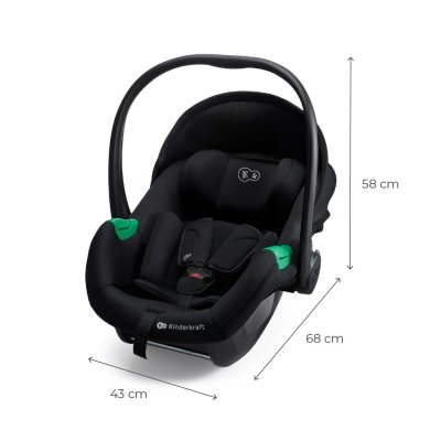 KINDERKRAFT Silla de coche Mink Pro 2 i-size (0-13 kg) y base Mink FX 2 Black