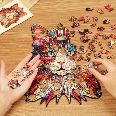 RoboTime Puzzle de Madera Rey Gato