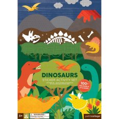 Petit Collage Naklejki wielokrotnego użytku ze scenką Dinozaury