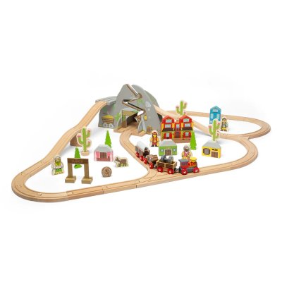 Bigjigs Rail Houten Treinbaan Wilde Westen 62 Delig
