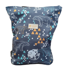 Plecak dziecięcy typu softshell Monkey Mum® - Miś origami - Ciemnoniebieski