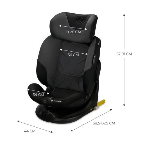 KINDERKRAFT SELECT Столче за кола i-Fix 40-150 см Графитно черно