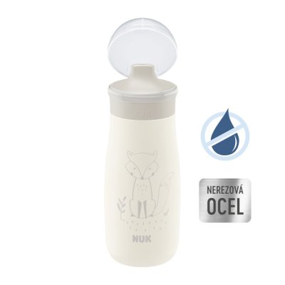 Butelka NUK Mini-Me Sip ze stali nierdzewnej - beżowa 300ml, 9m+