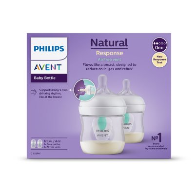 Φιάλη Philips AVENT Natural Response με βαλβίδα AirFree 125 ml, 0m+, 2 τεμ.