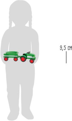 small foot Houten tractor met aanhanger groen