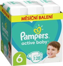 PAMPERS Active Baby plenice za enkratno uporabo 6 (13-18 kg) 128 kom - MESEČNA ZALOGA