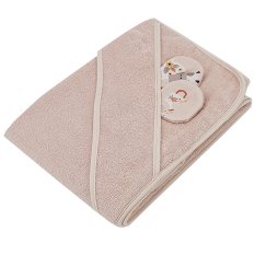 ECO Bath towel with handles bamboo My farm Powder pink 100x100 cm